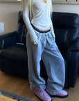 Rase le sol Twisted V-Neck Fitted Long Sleeve Top