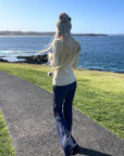 Rase le sol Sculpted V-Neck Cable Knit Top