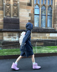 Rase le sol Embroidered Hooded Knit Sweater & Long Shorts Set