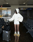 WARDEN EDGE Cable Knit Hooded Sweater and Shorts Set