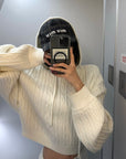WARDEN EDGE Cable Knit Hooded Sweater and Shorts Set