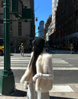 WARDEN EDGE Ivory Fox Fur Shawl Collar Vest