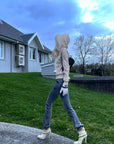 Rase le sol Fur-Trimmed Sculpted Hooded Jacket
