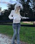 Rase le sol Distressed Patch Flared Denim Pants