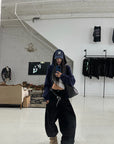 WARDEN EDGE Asymmetric Cable Knit Zip-Up Hoodie