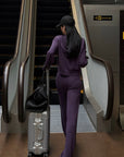 ROVENTE Knit Zip-Up Hoodie & Drawstring Wide-Leg Pants Set