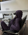 ROVENTE Knit Zip-Up Hoodie & Drawstring Wide-Leg Pants Set