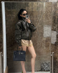 ROVENTE Scalloped Floral Lace Satin-Look Shorts with Bow Detail