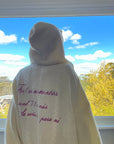 Rase le sol Oversized Cable Knit Embroidered Hooded Cardigan