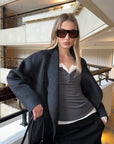 0122stepll Oversized Belted Long Wrap Coat
