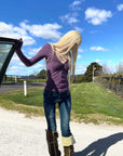 Rase le sol Twisted V-Neck Fitted Long Sleeve Top