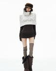 IAMXIAA Openwork Knit Turtleneck Capelet