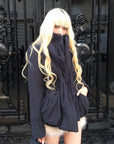 Rase le sol Sculpted Waist Draped Collar Puffer Jacket