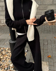 Hydrae Ensemble veste zippée ornée de strass & pantalon large