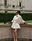 ROVENTE Stand-Collar Drawstring Utility Jacket with Voluminous Sleeves