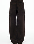 IAMXIAA Corduroy Wide Leg Cargo Pants with Utility Pockets