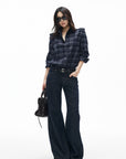 IAMXIAA Dark Wash High-Waisted Wide-Leg Jeans