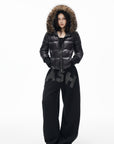 IAMXIAA Faux Fur Hooded Puffer Jacket