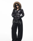 IAMXIAA Faux Fur Hooded Puffer Jacket
