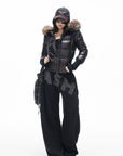 IAMXIAA Rhinestone Logo Wide-Leg Sweatpants