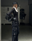 Rase le sol Multi-Pocket Utility Wide-Leg Cargo Pants