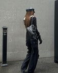 Rase le sol Multi-Pocket Utility Wide-Leg Cargo Pants