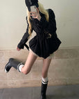 Rase le sol Sculpted Waist Draped Collar Puffer Jacket