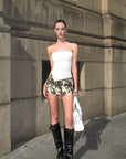 0122stepll Cow Print Mini Skirt