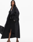 0122stepll Oversized Belted Long Wrap Coat
