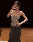 Hydrae Satin Bow Detail Sculpted Cami Top With Slim Fit Silhouette