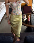 Hydrae Sheer Layered Bias Cut Midi Skirt