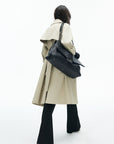 IAMXIAA Belted Oversized Long Trench Coat