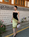 Hydrae Sheer Layered Bias Cut Midi Skirt