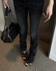 Rase le sol Low-Rise Washed Flared Pants