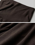 DOINDULGE Draped Knit Maxi Dress with Cowl Neck and Natural Button Detail
