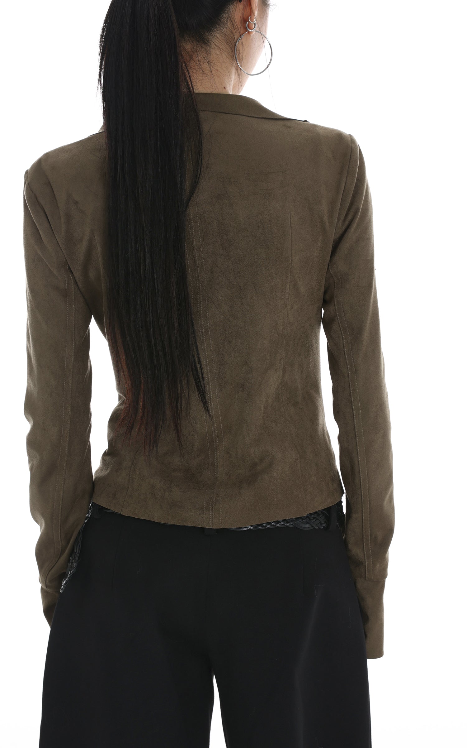 IAMXIAA Cropped Moto Jacket with Asymmetric Zip