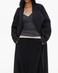 0122stepll Oversized Belted Long Wrap Coat