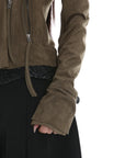 IAMXIAA Cropped Moto Jacket with Asymmetric Zip