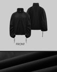 WARDEN EDGE Black Drawstring Zip-Up Jacket - PINKPARKS