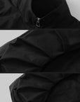 WARDEN EDGE Black Drawstring Zip-Up Jacket - PINKPARKS