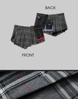 WARDEN EDGE Plaid Patchwork Mini Skirt with Pocket Detail - PINKPARKS