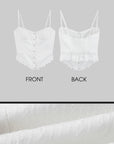 WARDEN EDGE White Corset Top with Lace Hem - PINKPARKS