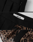 WARDEN EDGE Leopard Print Chiffon Asymmetrical Skirt - PINKPARKS