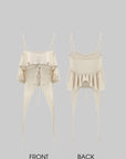 WARDEN EDGE Off-Shoulder Ruffle Set with Asymmetrical Hem - PINKPARKS