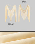 Rase le sol V-Neck Long-Sleeve Bodysuit - PINKPARKS