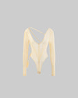 Rase le sol V-Neck Long-Sleeve Bodysuit - PINKPARKS