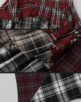 WARDEN EDGE Asymmetrical Plaid Patchwork Skirt - PINKPARKS