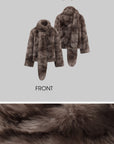 ROVENTE Faux Fur Jacket with Scarf Detail