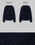 WARDEN EDGE Asymmetric Cable Knit Zip-Up Hoodie