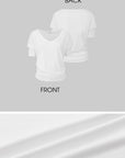 IAMXIAA Off-Shoulder Layered Effect Tee Short Sleeve Casual Loose Fit Top
